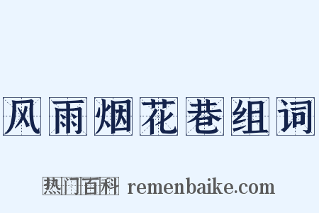 风雨烟花巷组词是什么意思的图片